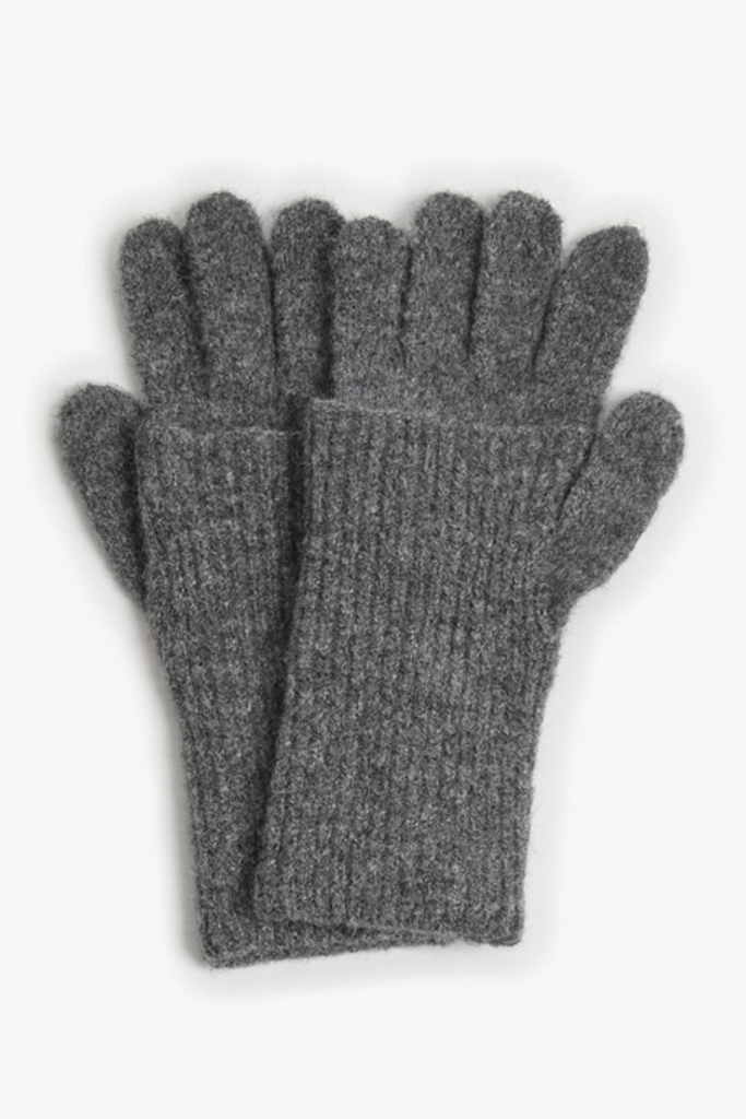 Look By M Chunky Ribbed Knit Gloves with Finger Hole