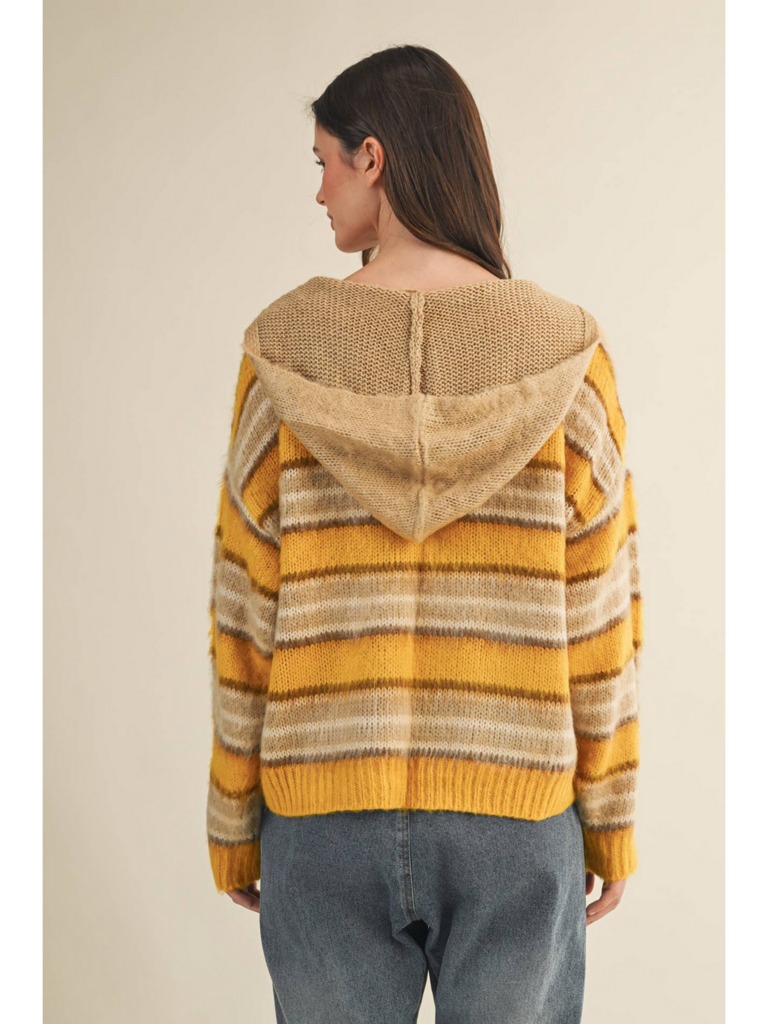 Mustard Seed Sweater Hood Zip Up Jacket
