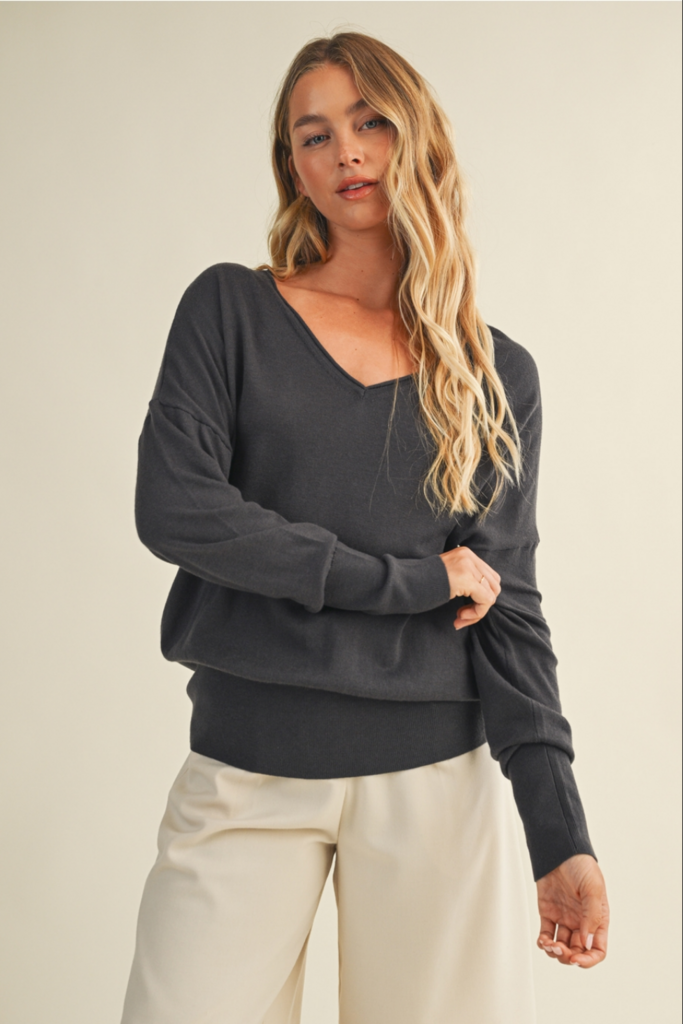 Mustard Seed V-Neck Sweater Top