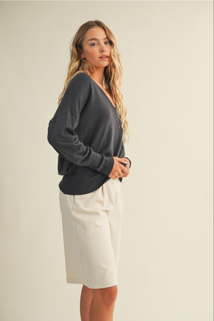 Mustard Seed V-Neck Sweater Top