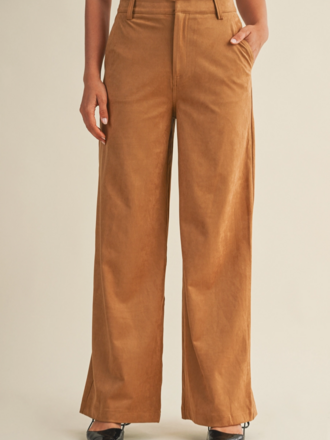 Mustard Seed Faux Suede Straight Pants