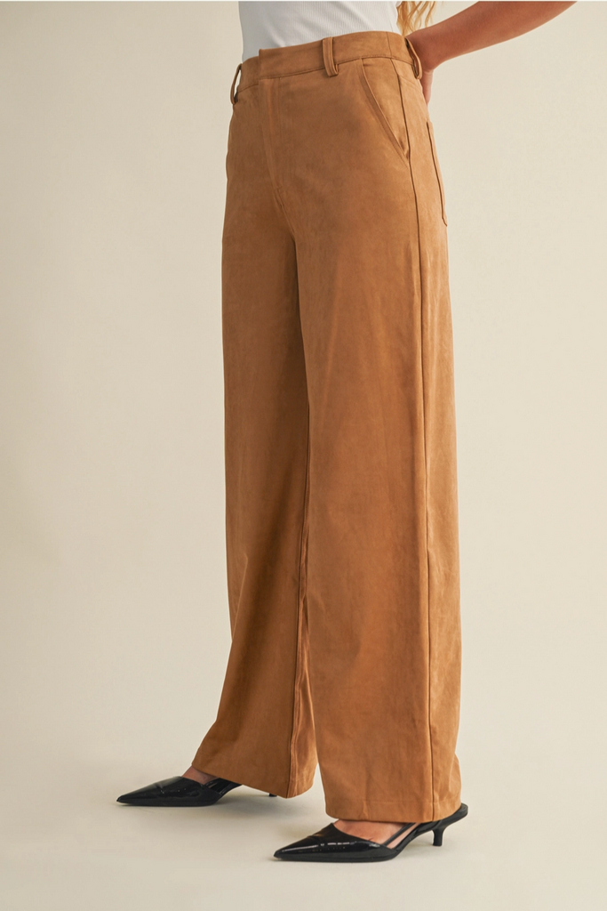 Mustard Seed Faux Suede Straight Pants