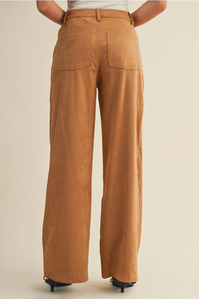 Mustard Seed Faux Suede Straight Pants