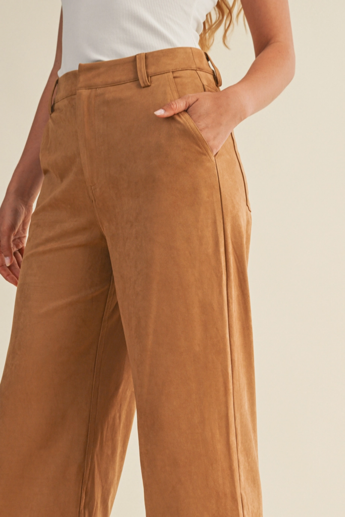 Mustard Seed Faux Suede Straight Pants