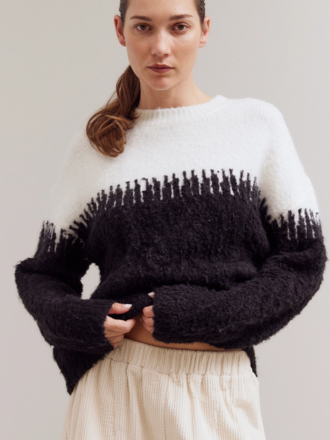 Grade and Gather Abstract Block Print Pattern Sweater