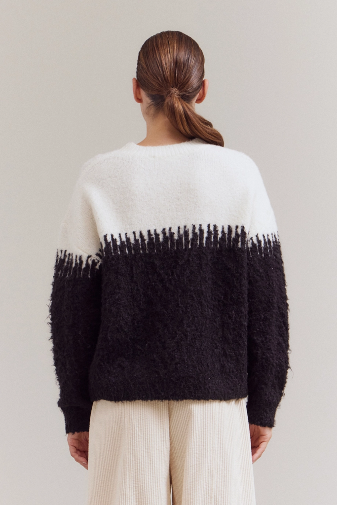 Grade and Gather Abstract Block Print Pattern Sweater