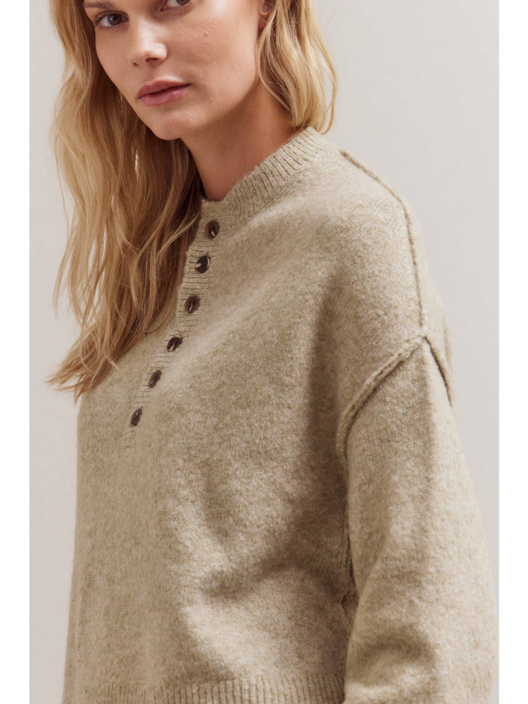Grade and Gather Half Button Down Sweater