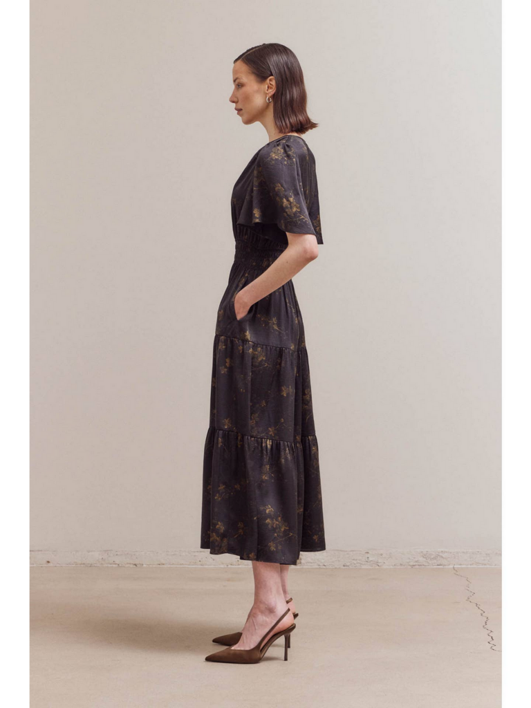 Grade and Gather Floral Printed Dress