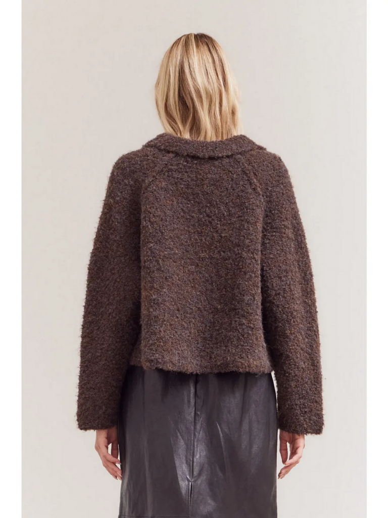 Grade and Gather Knitted Boucle  Zip Up Jacket