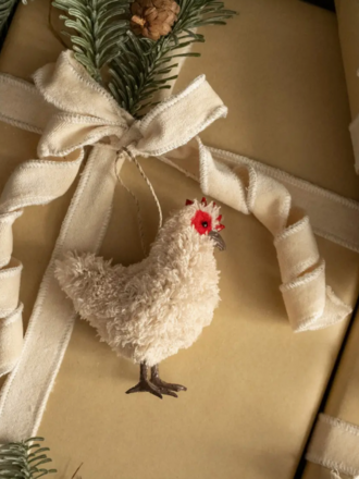 Ragon House Beige Hen Ornament