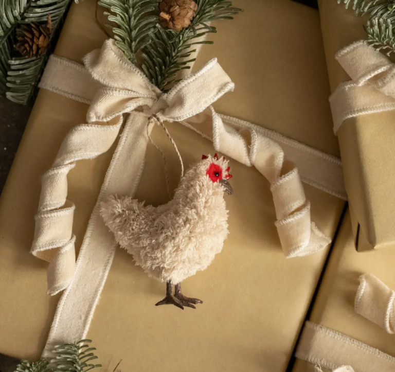 Ragon House Beige Hen Ornament