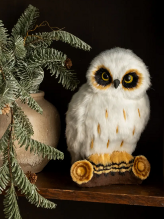 Ragon House 10.5" Snowy Owl On Log