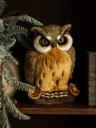 Ragon House 11" Great Horned Owl On Log
