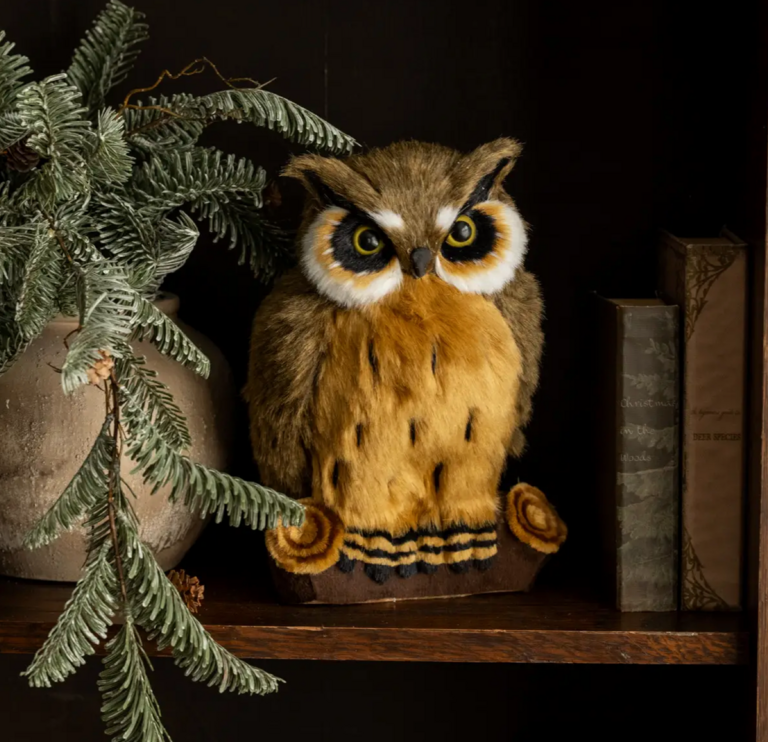 Ragon House 11" Great Horned Owl On Log