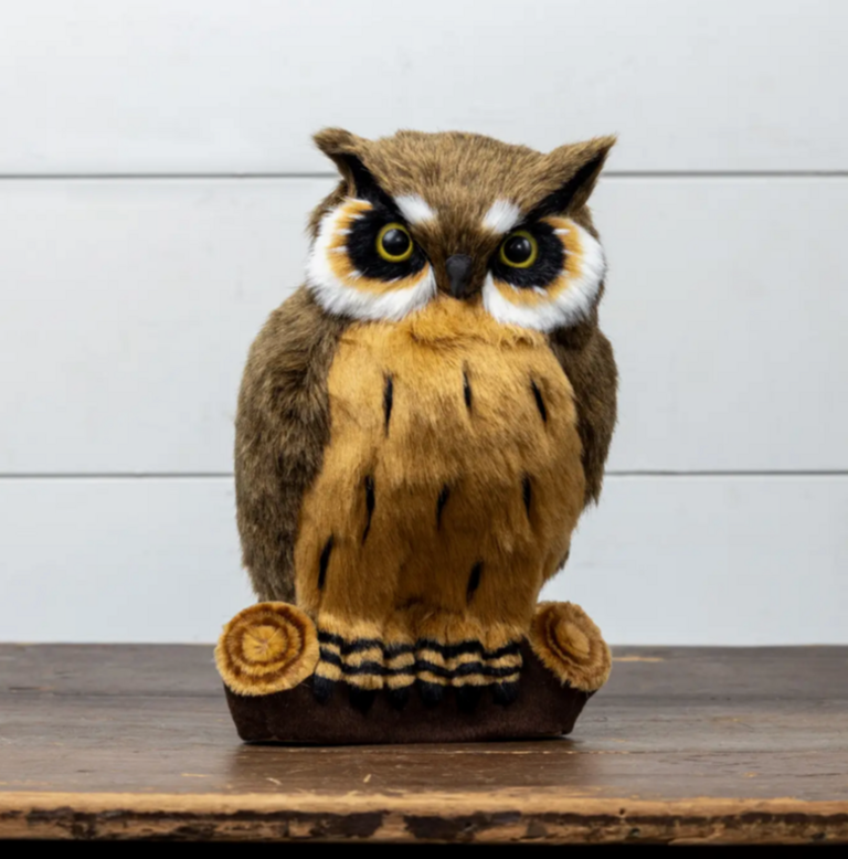 Ragon House 11" Great Horned Owl On Log