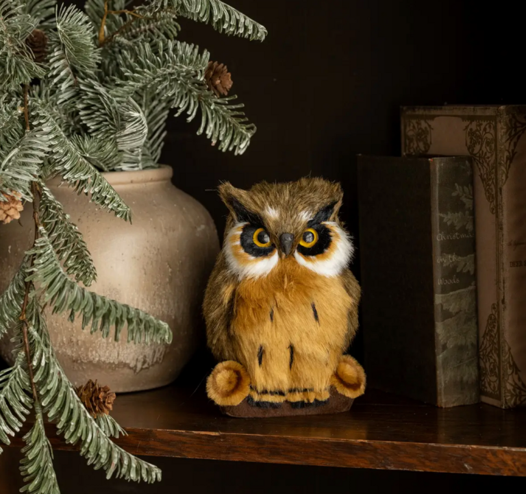 Ragon House 6.5" Great Horned Owl On Log