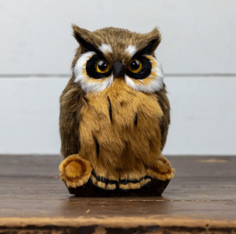 Ragon House 6.5" Great Horned Owl On Log