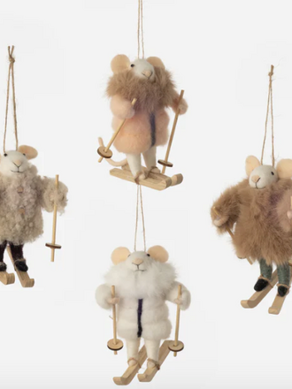 One Hundred 80 Degrees Skiing Mouse Ornament