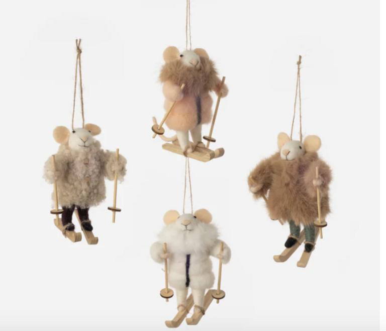 One Hundred 80 Degrees Skiing Mouse Ornament