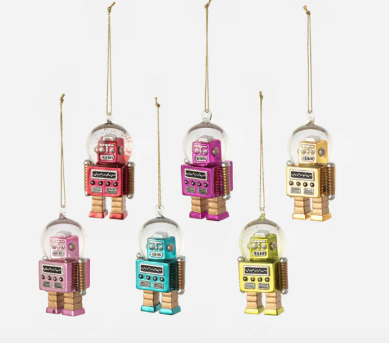 One Hundred 80 Degrees Mini Robot Ornament - Assorted