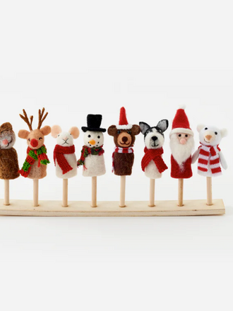 One Hundred 80 Degrees Christmas Finger Puppets - Assorted