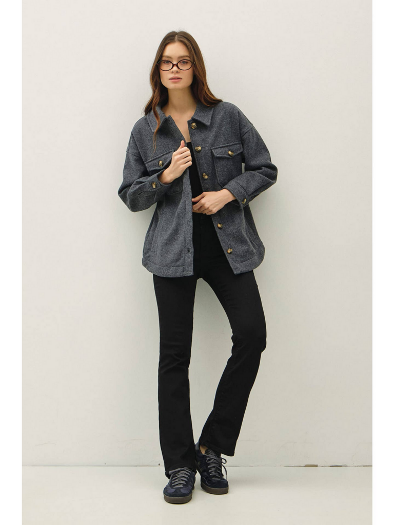 Be Cool Utility Boxy Fit Woolen Shacket