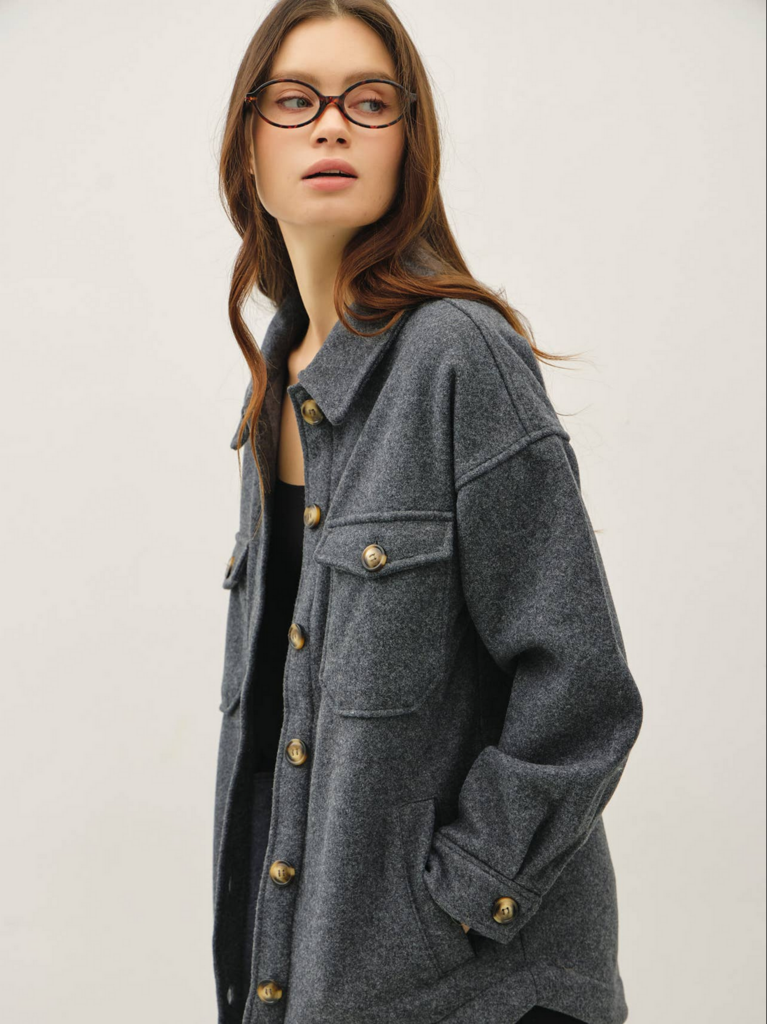 Be Cool Utility Boxy Fit Woolen Shacket