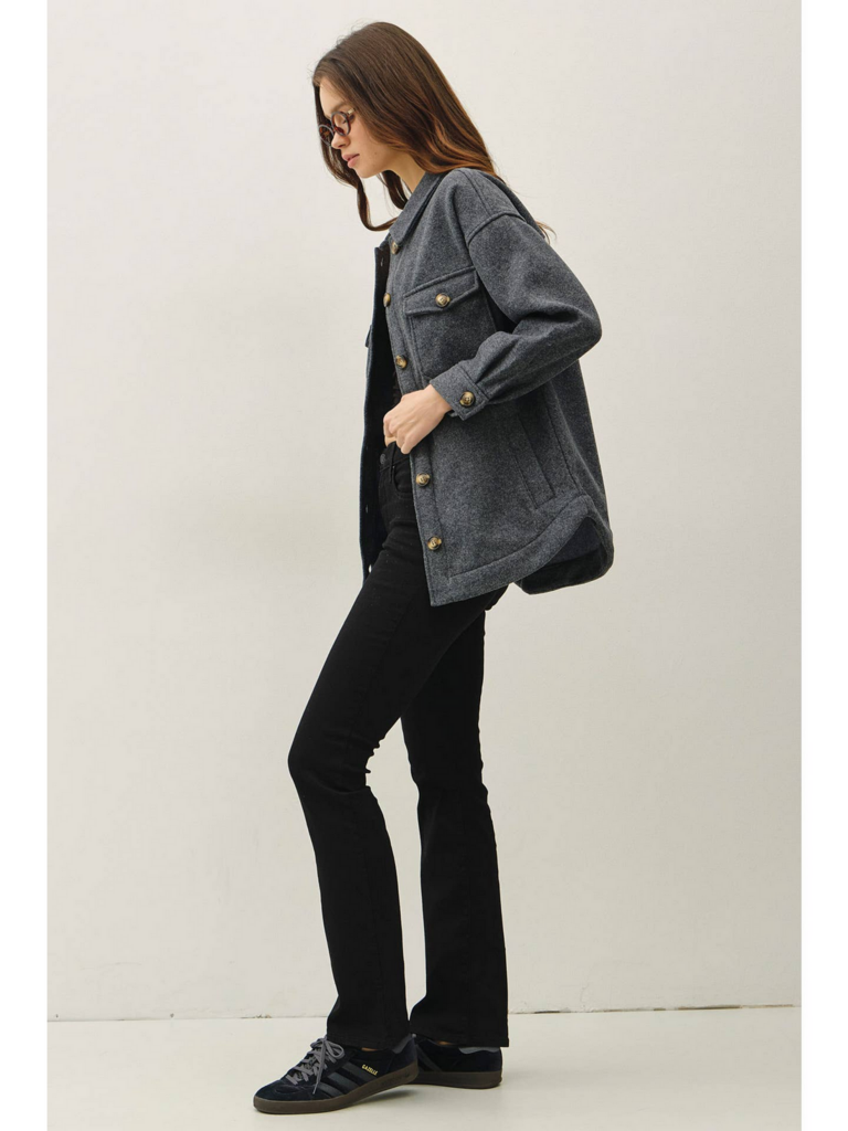 Be Cool Utility Boxy Fit Woolen Shacket