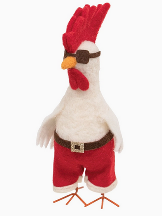Bright Ideas Santa Chicken Christmas Felted Ornament