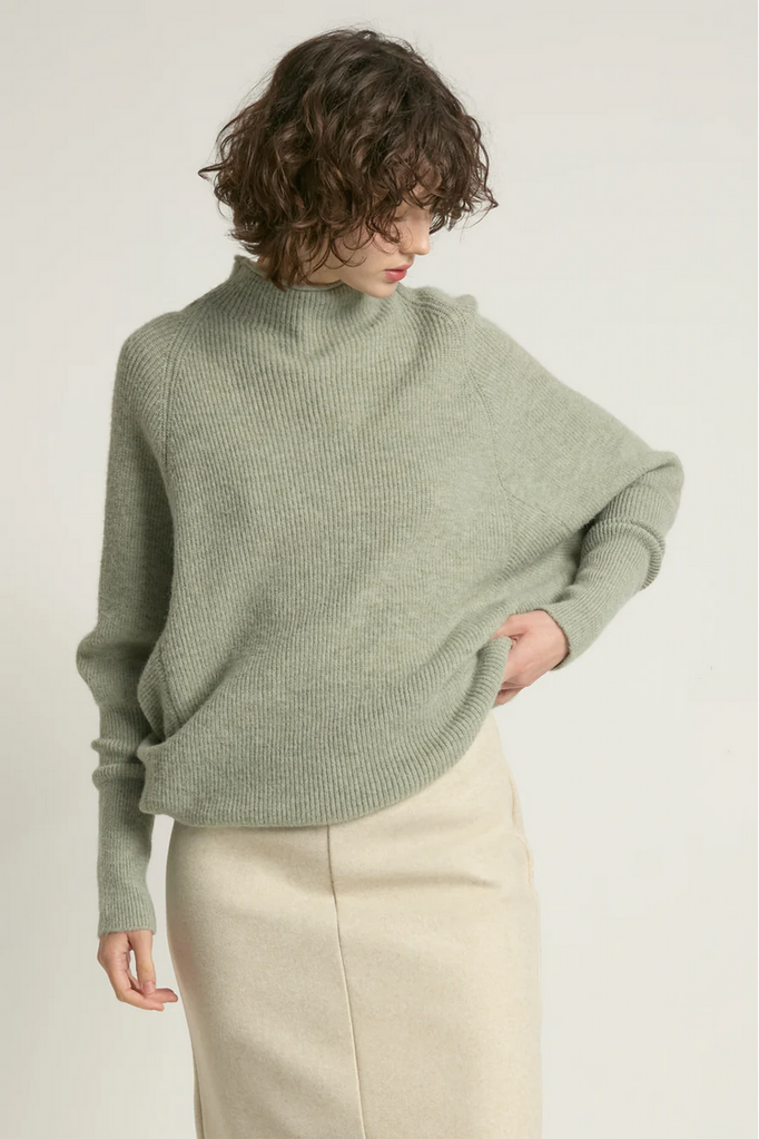 Look By M Mockneck Batwing Sleeves Sweater