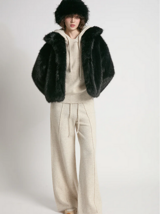 Look By M The Sacha Fur Jacket - Black