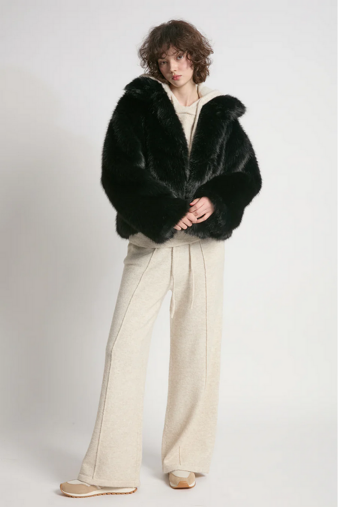 Look By M The Sacha Fur Jacket - Black