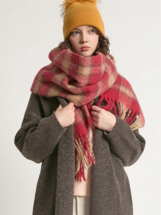 Look By M Daylight Brushed Scarf - Red