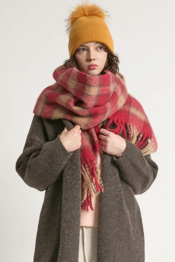 Look By M Daylight Brushed Scarf - Red