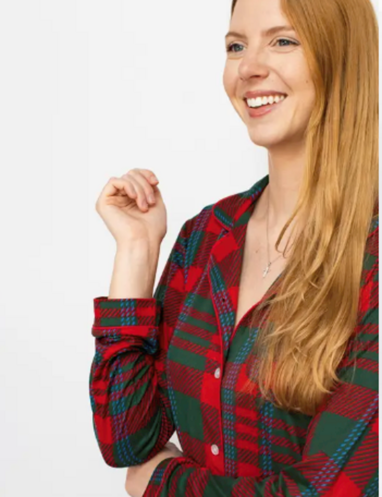 The Royal Standard Telluride Plaid Long Sleeve Button Up Sleep Shirt