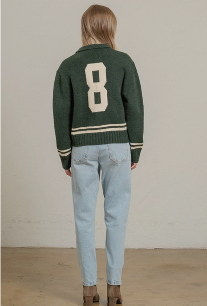 Raisonnel Varsity Zip-Up Knit Jacket - No.8 Detail