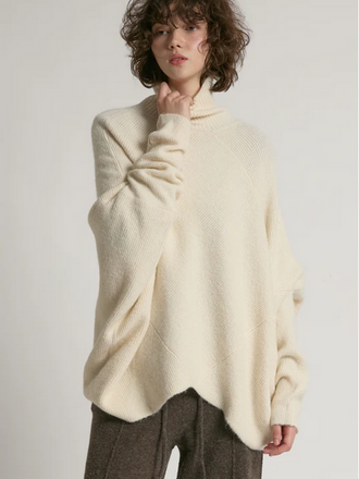 Look By M Notch Knit Pullover Sweater ONE SIZE