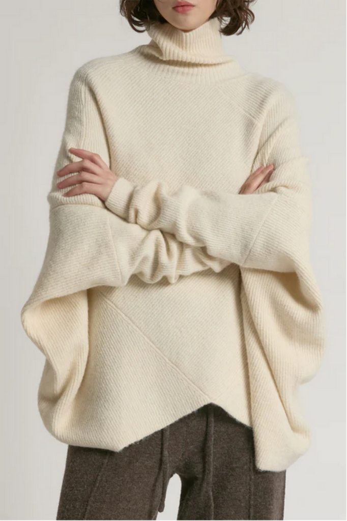 Look By M Notch Knit Pullover Sweater ONE SIZE