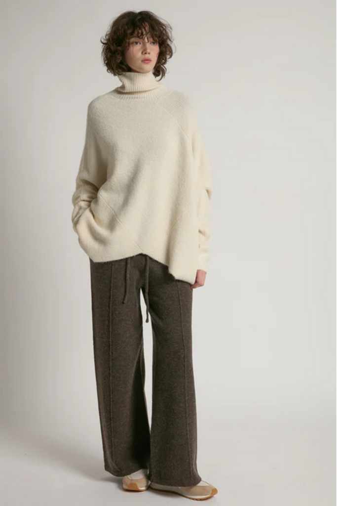 Look By M Notch Knit Pullover Sweater ONE SIZE