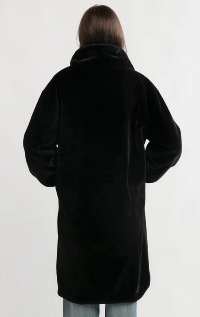 Look By M Shearling Stand Collar Coat