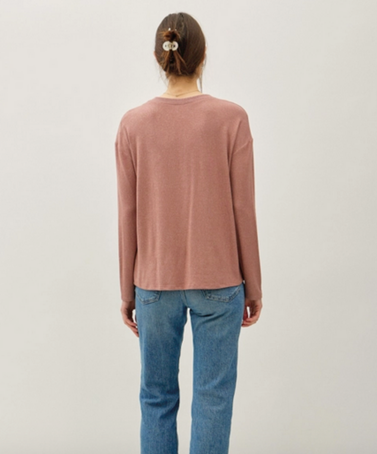 Be Cool Buttery Soft Hacci Henley Top