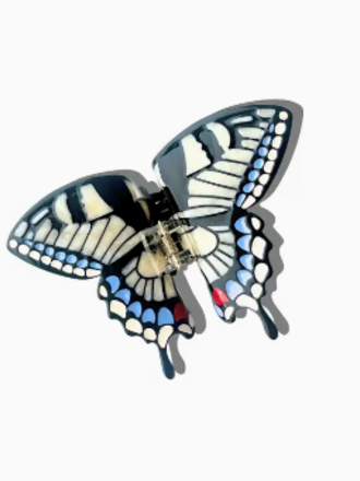 Solar Eclipse Hand-Painted Swallowtail Butterfly Claw Hair Cli