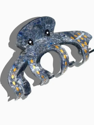 Solar Eclipse Hand-Painted Octopus Claw Hair Clip