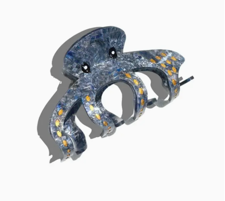 Solar Eclipse Hand-Painted Octopus Claw Hair Clip