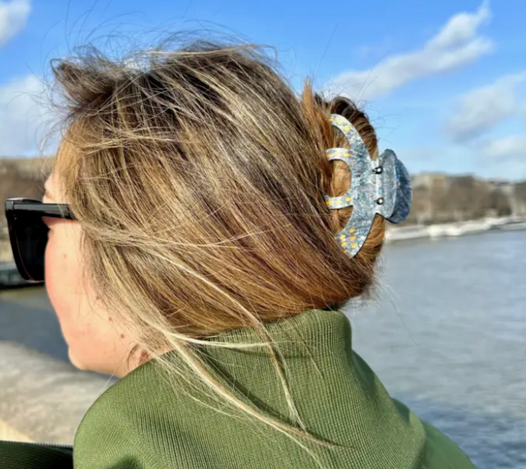 Solar Eclipse Hand-Painted Octopus Claw Hair Clip
