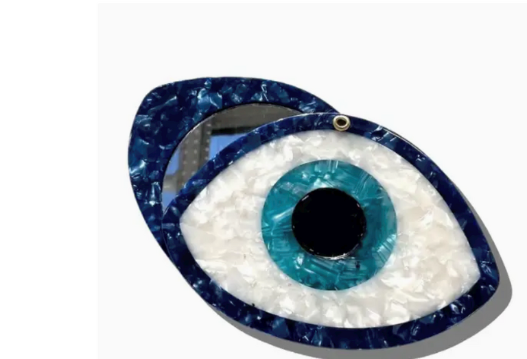 Solar Eclipse Hand-Painted Evil Eye Compact Mirror