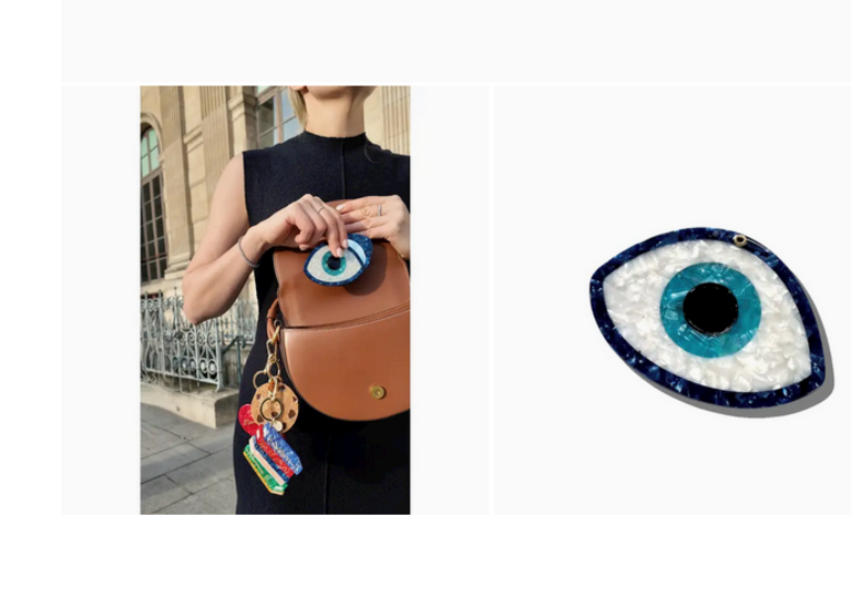 Solar Eclipse Hand-Painted Evil Eye Compact Mirror