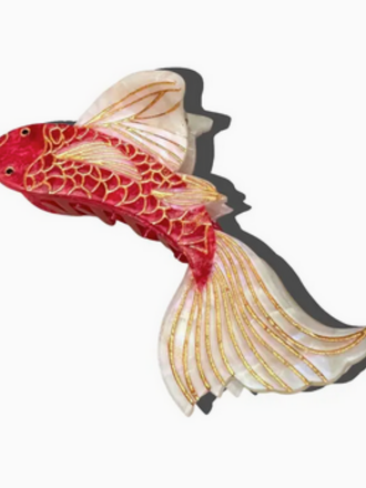 Solar Eclipse Hand-Painted Koi Fish Claw Hair Clip
