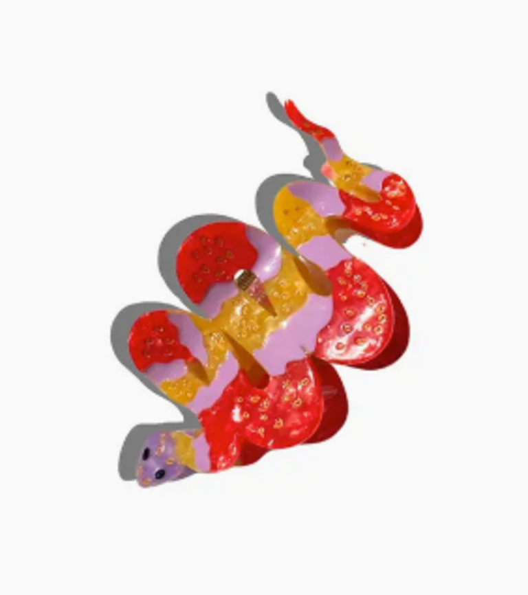 Solar Eclipse Hand-Painted Snake Claw Hair Clip