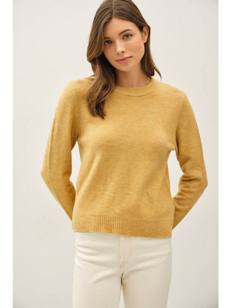 Be Cool Wool Blended Crewneck Sweater in Dijon
